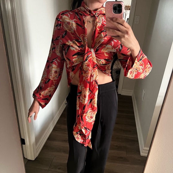 Winter Kate by Nicole Richi 100% silk blouse / kimono top - Picture 13 of 13